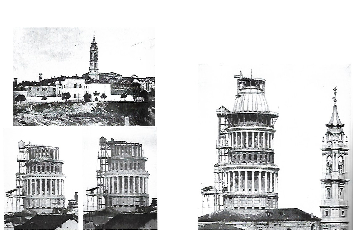 Veduta di Novara dai Bastioni e Cupola Antonelliana in costruzione